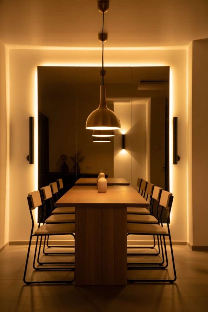 Mirror + Light Combo Dining Illusion