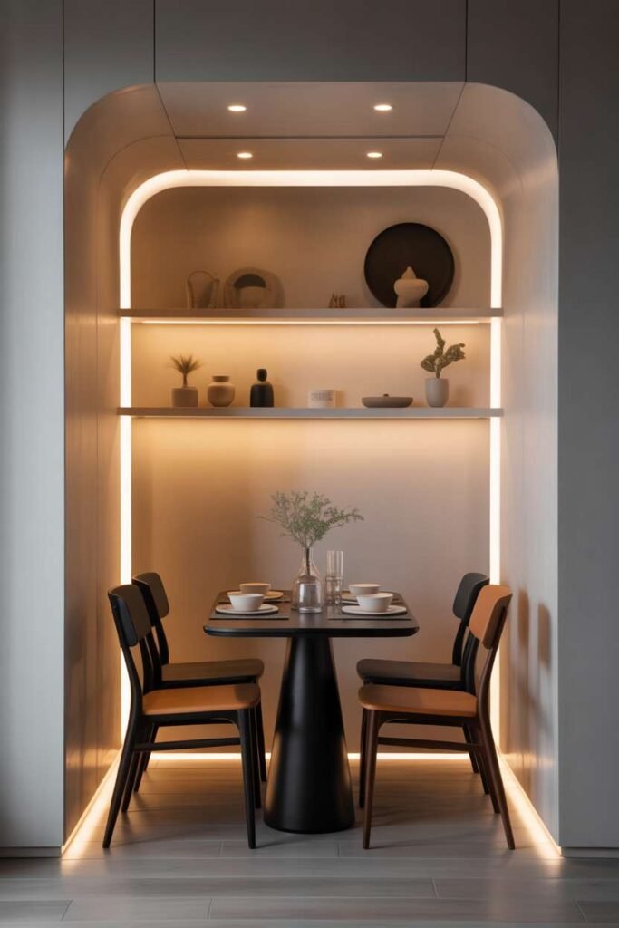 Built-In Wall Niche Dining Setup