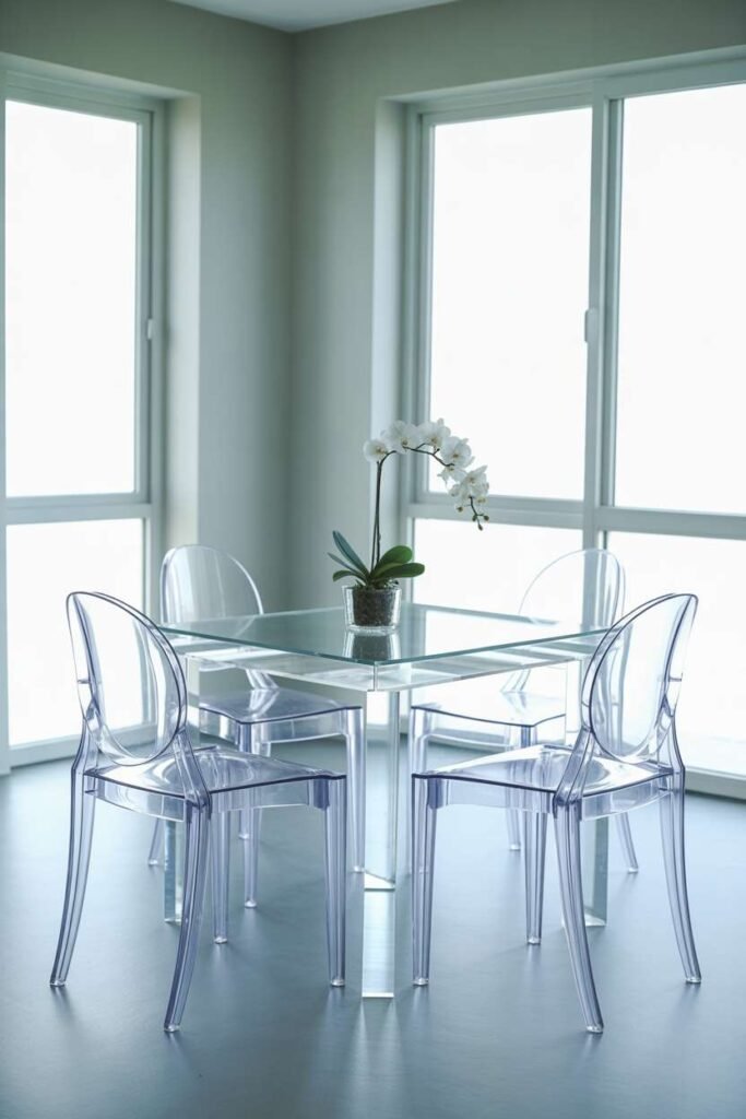 Transparent Acrylic Dining Furniture Setup
