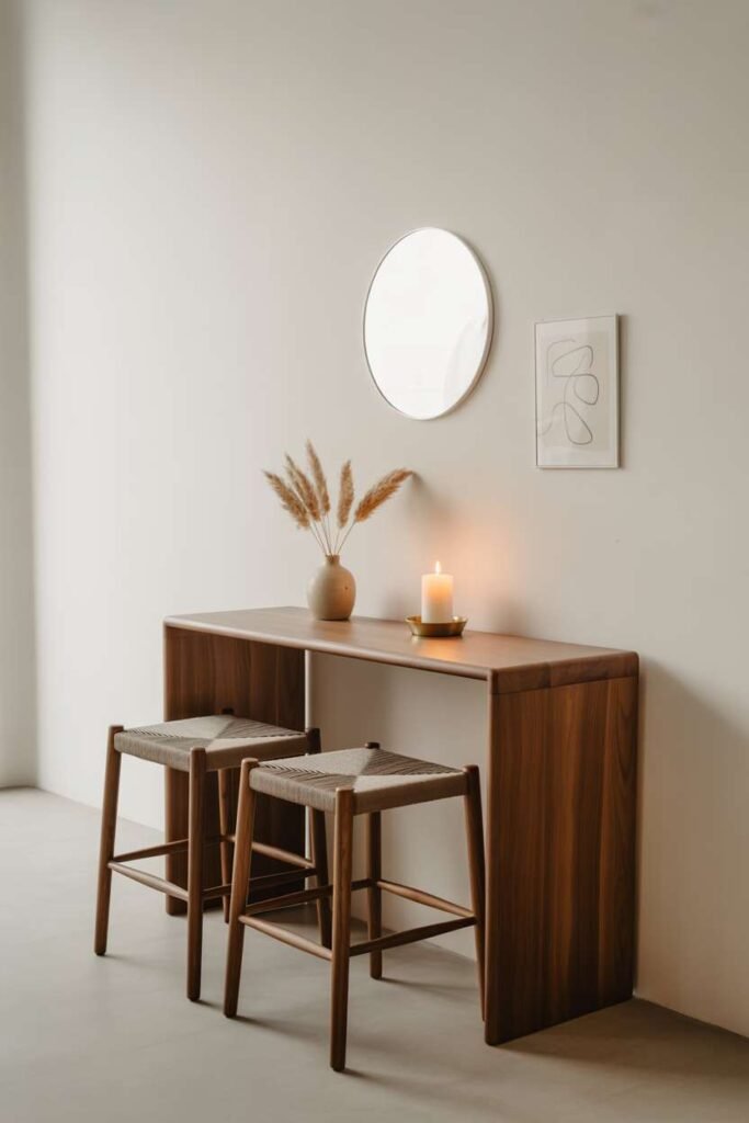 Slim Console Table Dining Setup