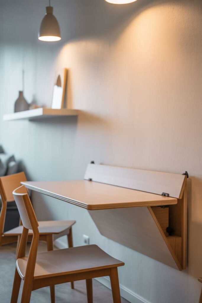 Wall-Mounted Drop-Leaf Dining Table