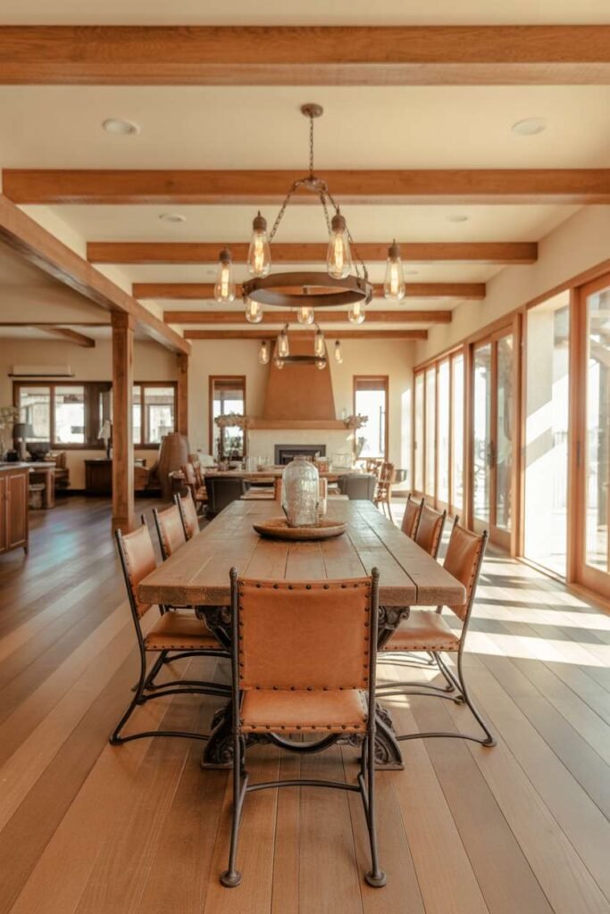 Western Rustic Open Dining Layout