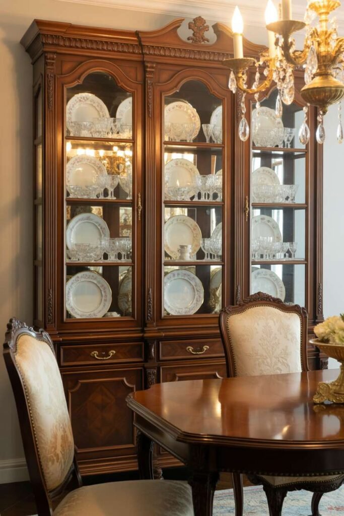 Traditional Dining Room with Elegant China Cabinet