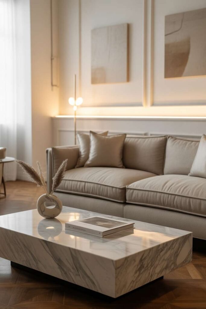 Beige Sofa with Elegant Minimal Luxury