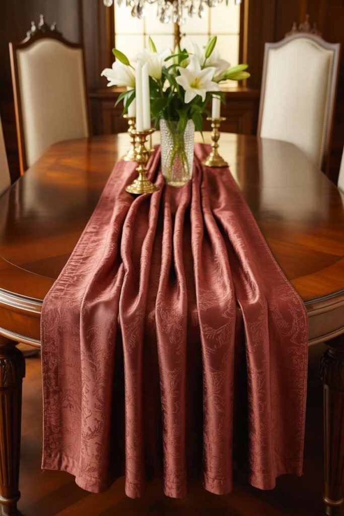 Traditional Dining Room with Classic Table Runner Styling