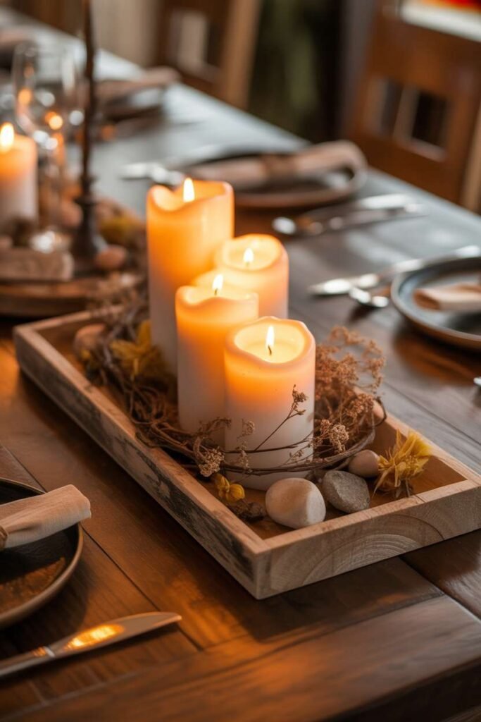 Western Rustic Candle Centerpiece
