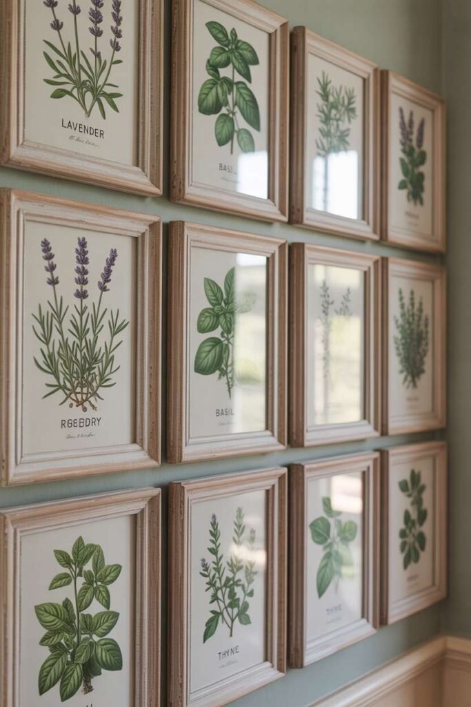 Vintage Botanical Wall Herb Frames