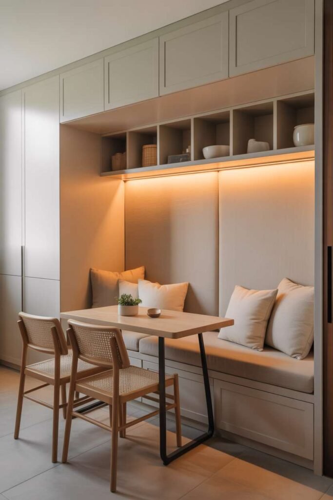 Hidden Storage Dining Bench Setup