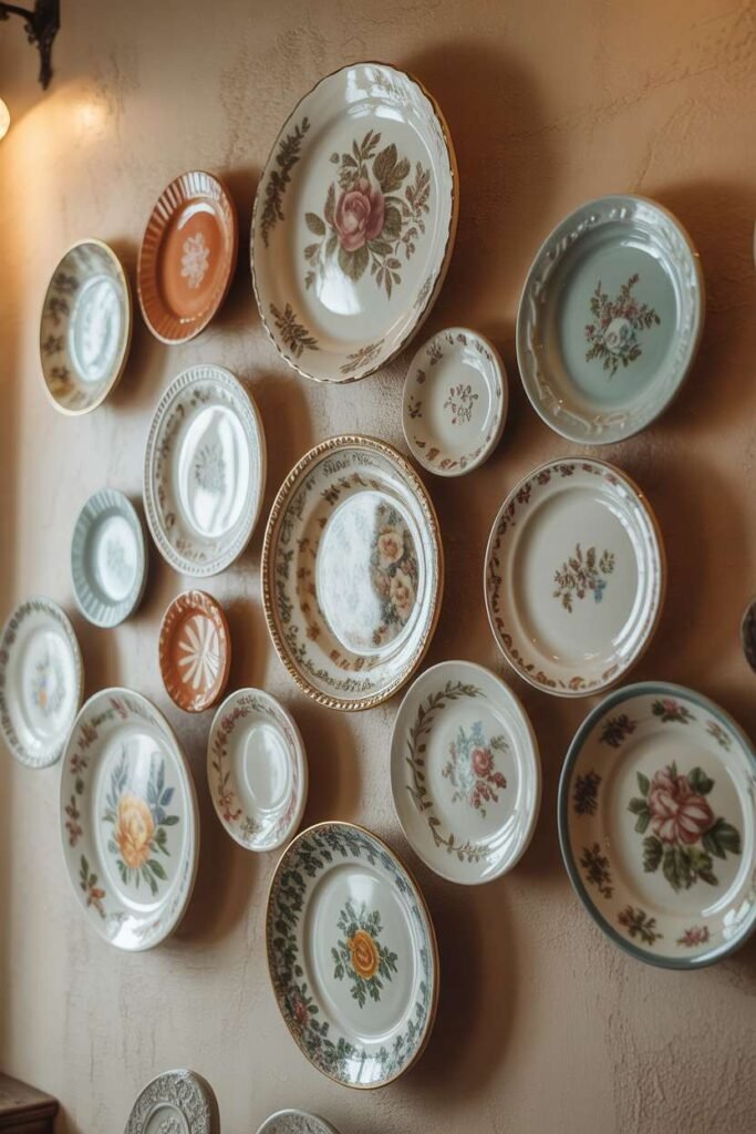  Vintage Rustic Plate Wall Display