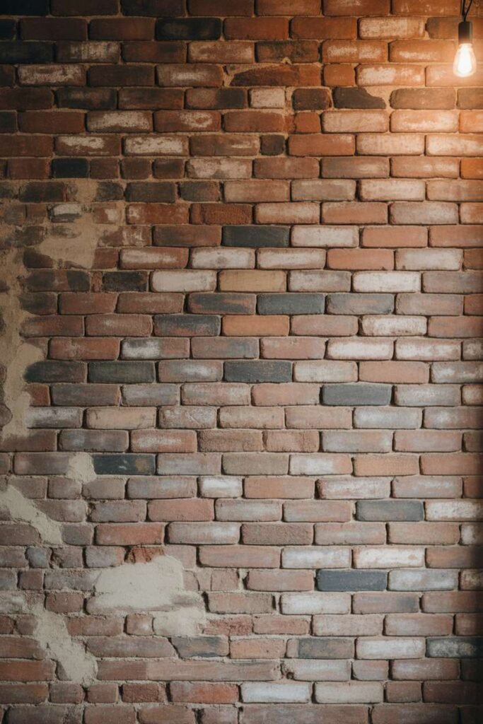  Vintage Distressed Brick Accent Wall