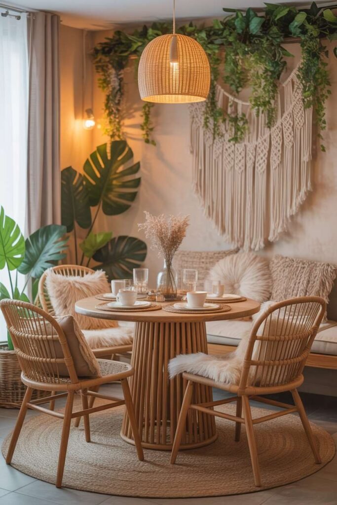 Compact Boho Dining Style Setup