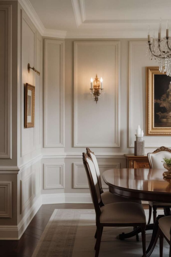 Traditional Wall Paneling Dining Design 