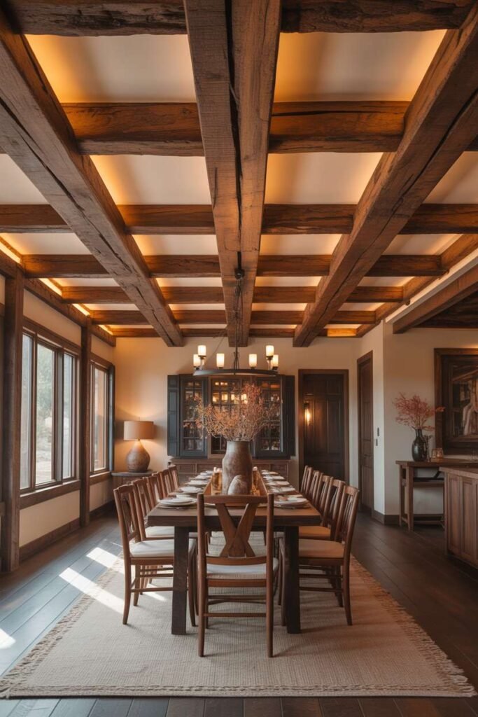 Western Wooden Beam Ceiling Detail