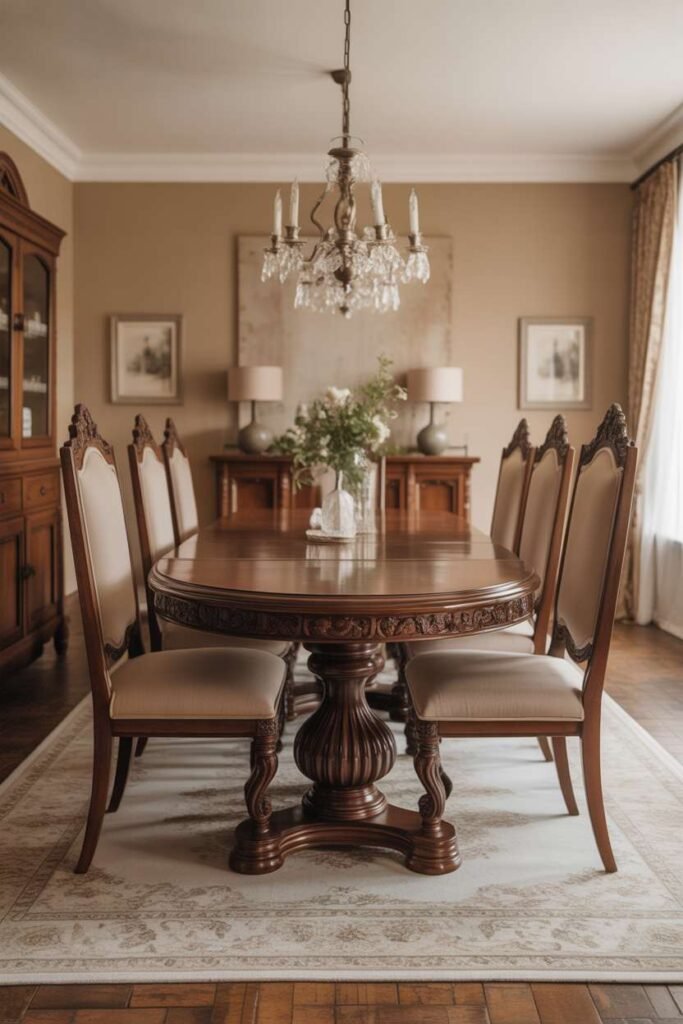 Classic Wooden Dining Table Elegance