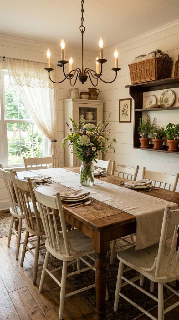 Cozy Farmhouse Casual Dining Room Decor Ideas