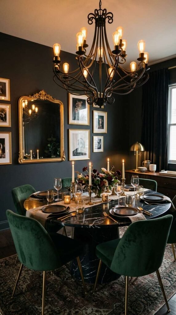 Dark and Moody Casual Dining Room Decor Ideas