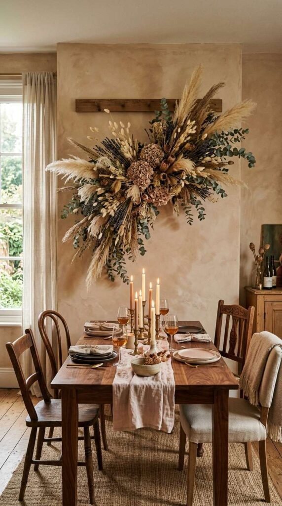 Dried Floral Wall Arrangement.