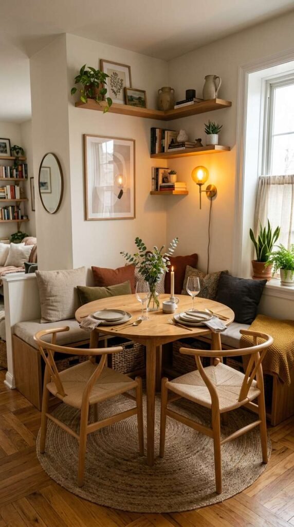 Compact Corner Apartment Dining Room Decor