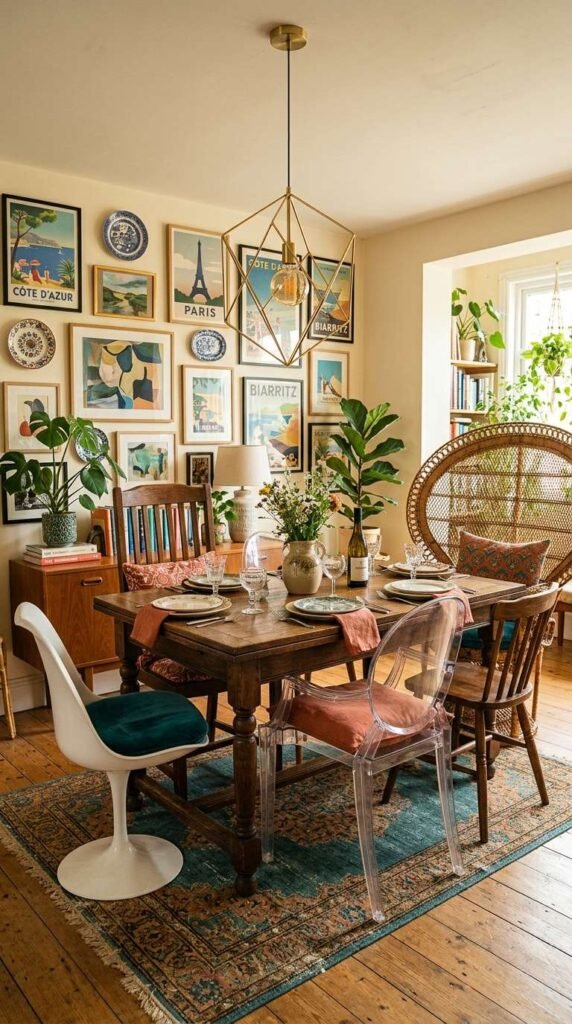 Eclectic Mix and Match Casual Dining Room Decor Ideas