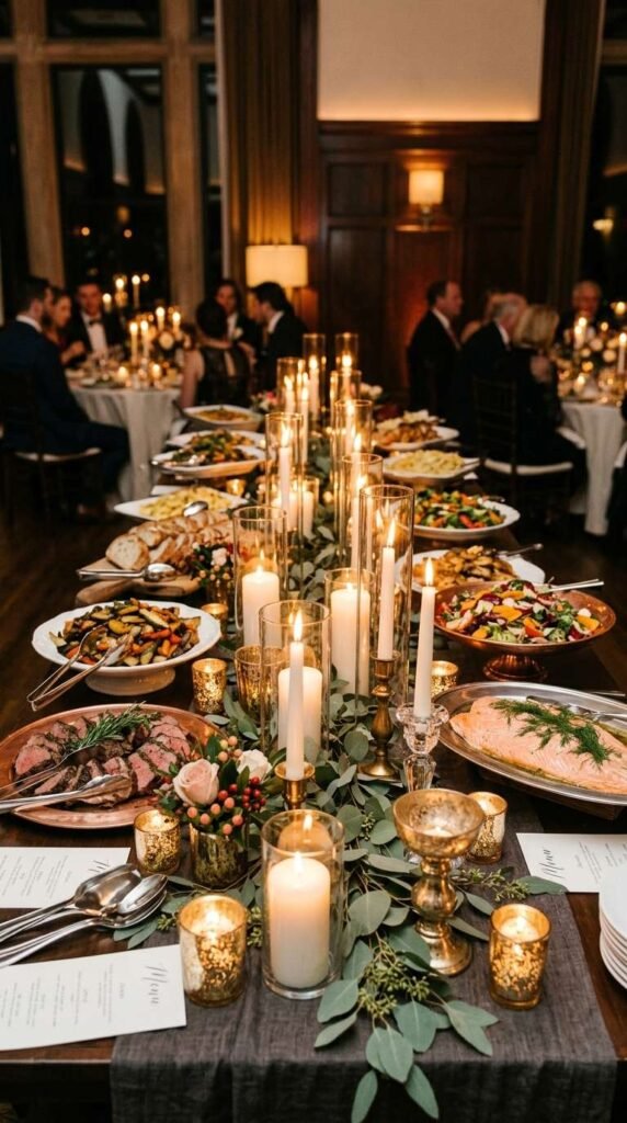 Elegant Candle Display Buffet