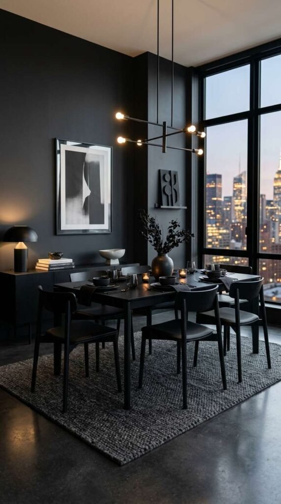  Minimal Black Apartment Dining Room Decor