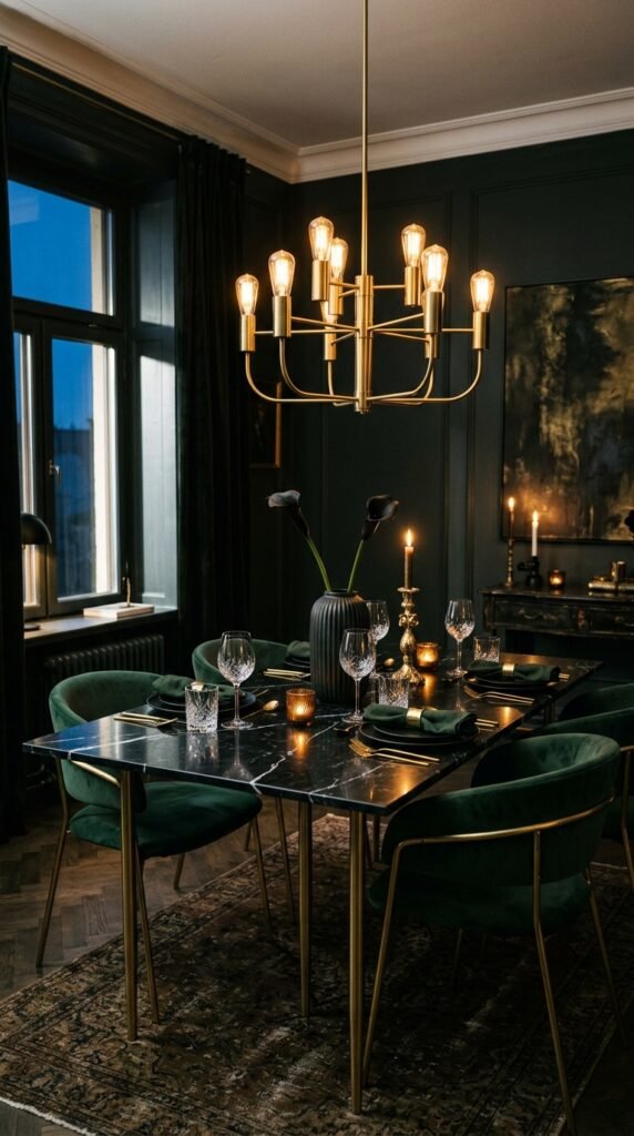 Dark and Moody Dining Room Decor for a Dramatic, Luxurious Feel