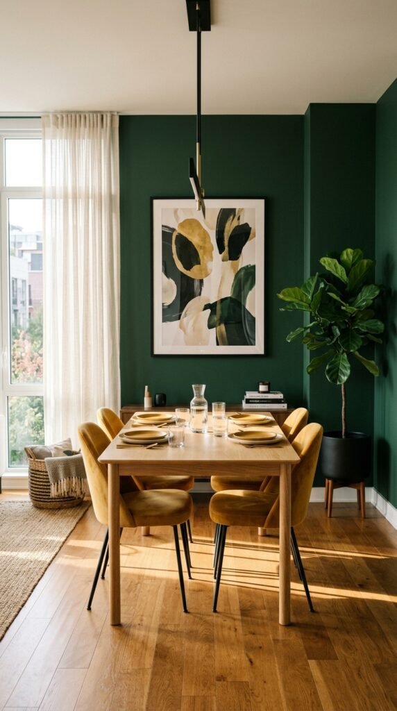 A Statement Wall That Anchors the Whole Space