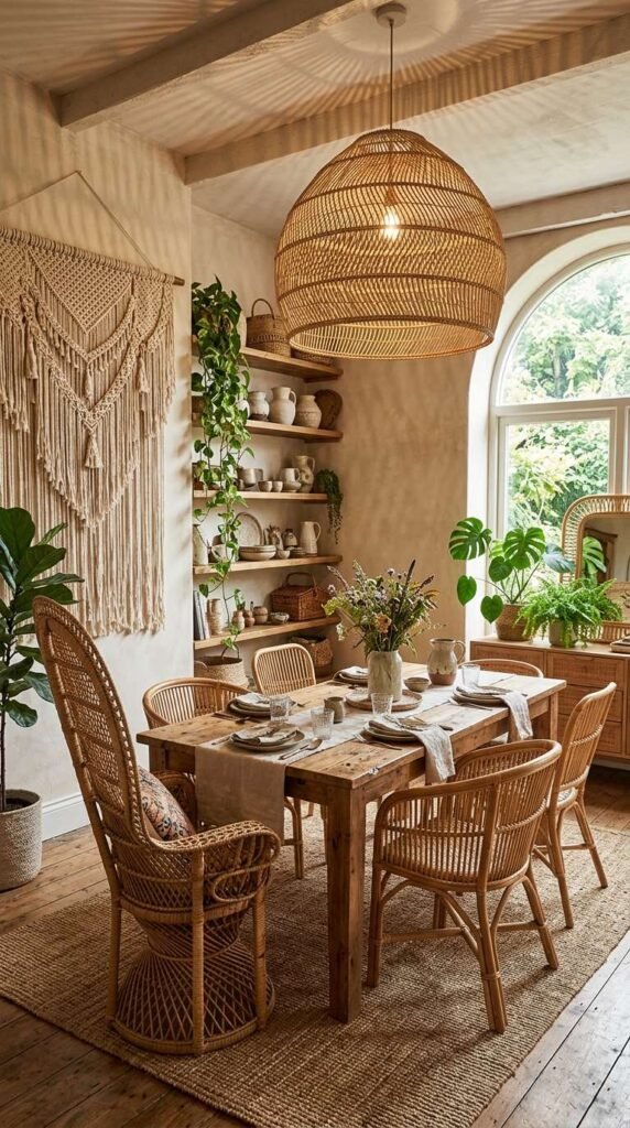  Bohemian Rattan Casual Dining Room Decor Ideas
