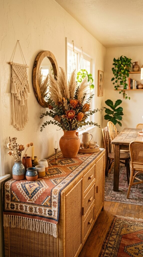 Boho and Eclectic Buffet Decor Ideas for Free-Spirited Homes