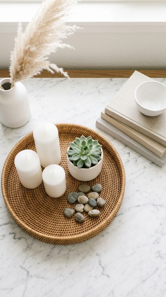 Trays, Books, and Decorative Objects for Buffet Styling