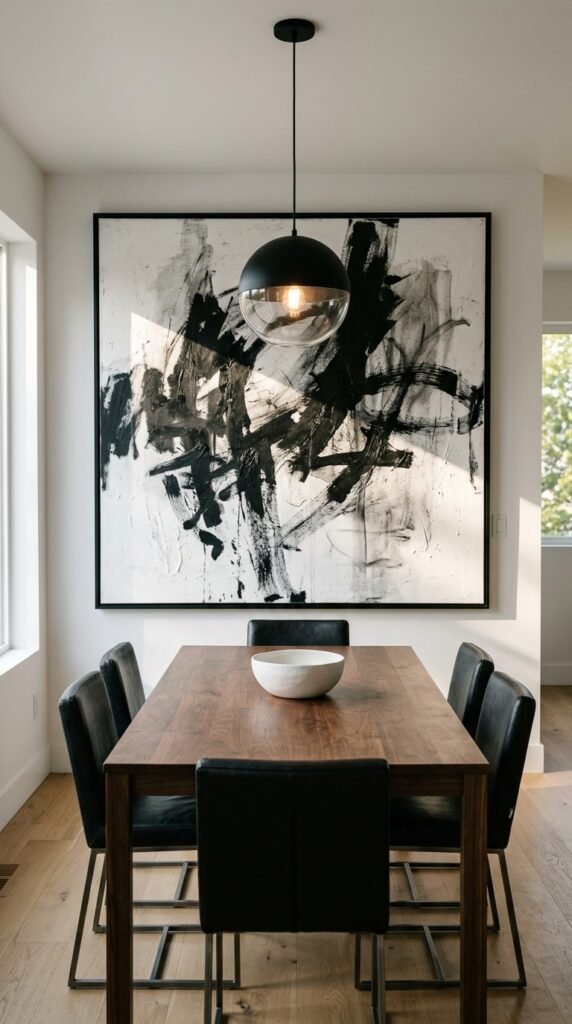  Artistic Black and White Dining Room Art That Transforms Your Walls