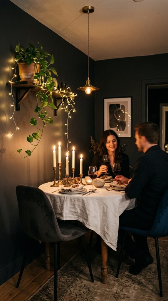 Layer Candles and Soft Lighting for Evening Ambiance