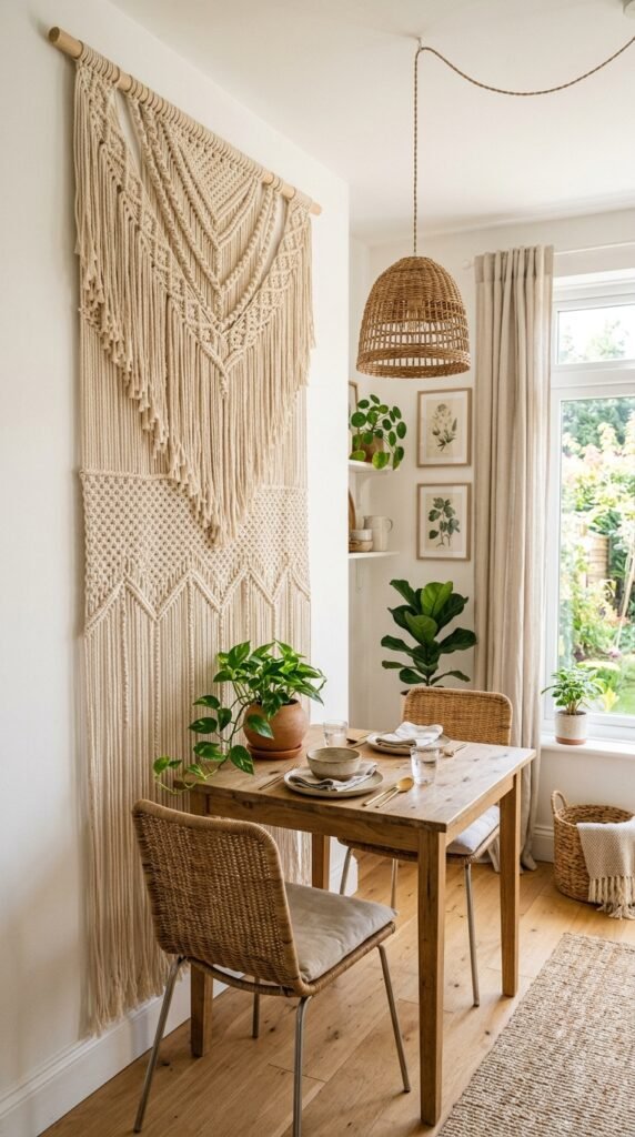 Hang Vertical Art or a Tall Tapestry to Draw the Eye Up