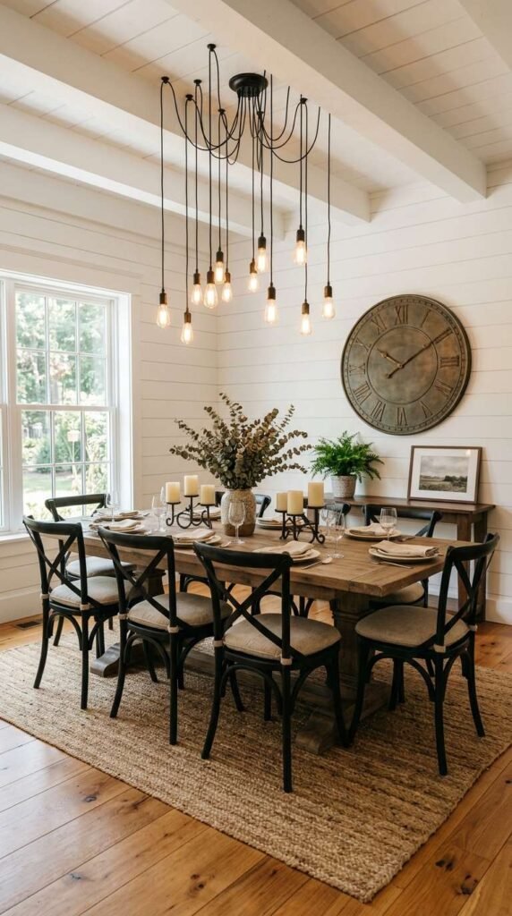 Shiplap Walls & Statement Lighting