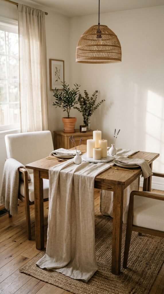 Use a Linen Table Runner for Instant Texture