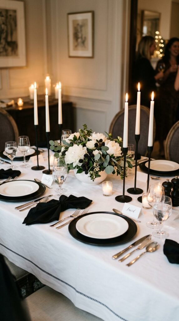 Pretty Black and White Tablescape Ideas for Every Occasion