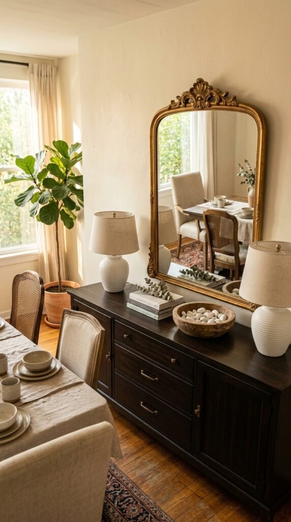 Mirrors and Artwork to Elevate Your Dining Room Sideboard Decor