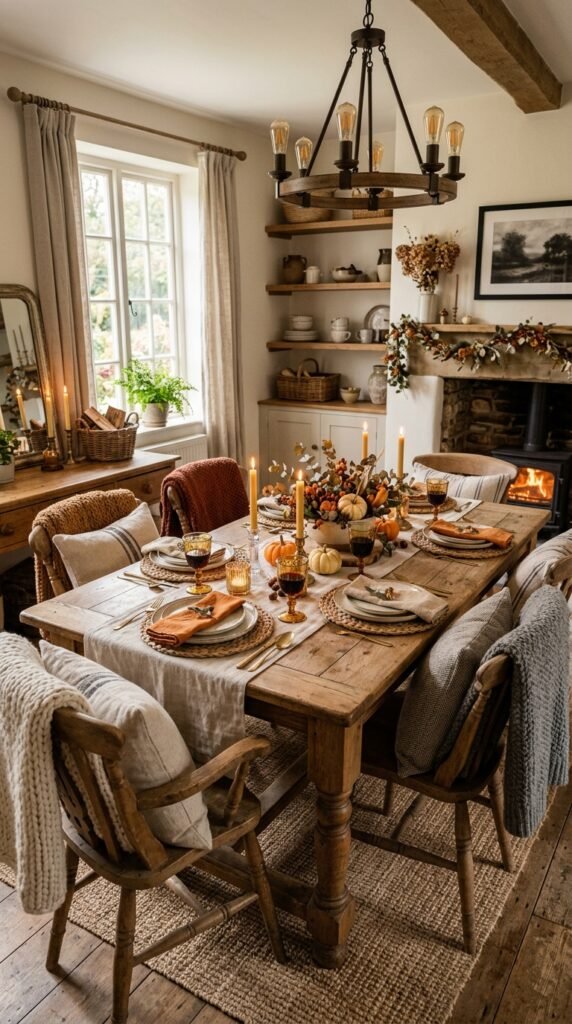 Cozy Textile Layering for the Dining Room