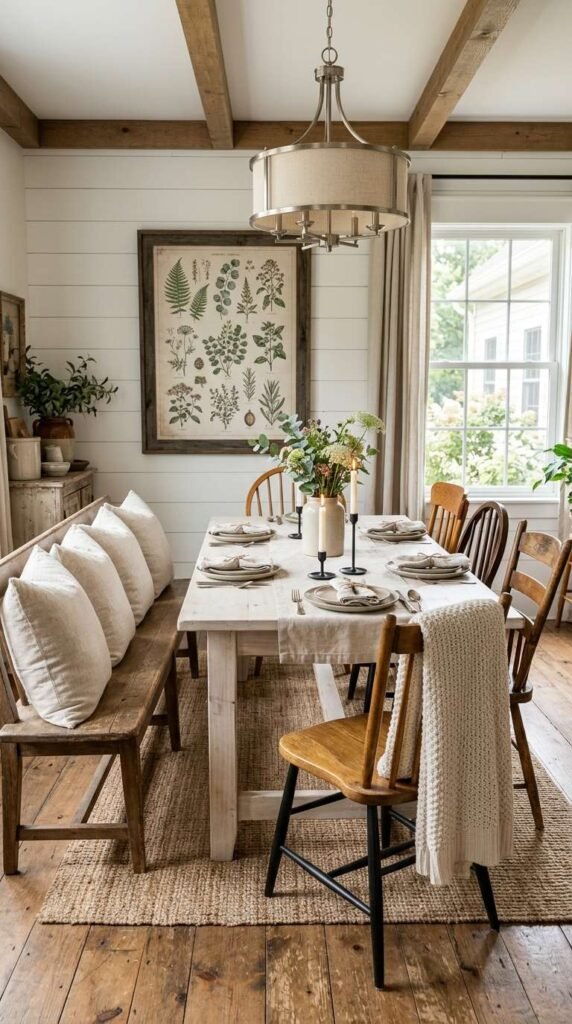 Mixed Seating with Bench & Chairs