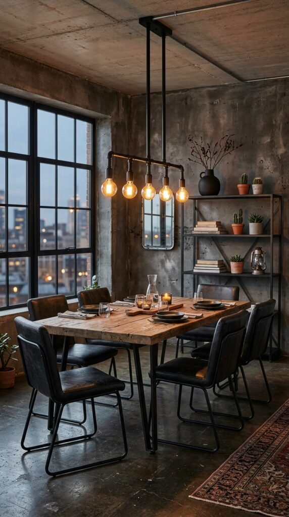 Industrial Dining Room Decor With an Edgy Urban Vibe