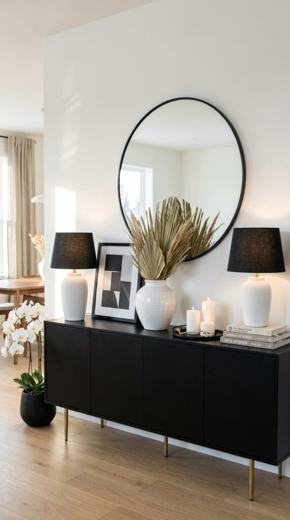 Gorgeous Black Sideboard Dining Room Styling Ideas for Functional Beauty