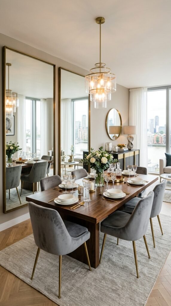 Mirror Accent Dining Space