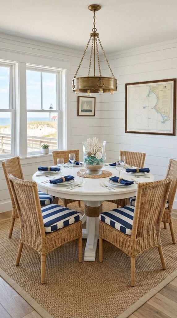 Coastal Nautical Theme With Navy and White