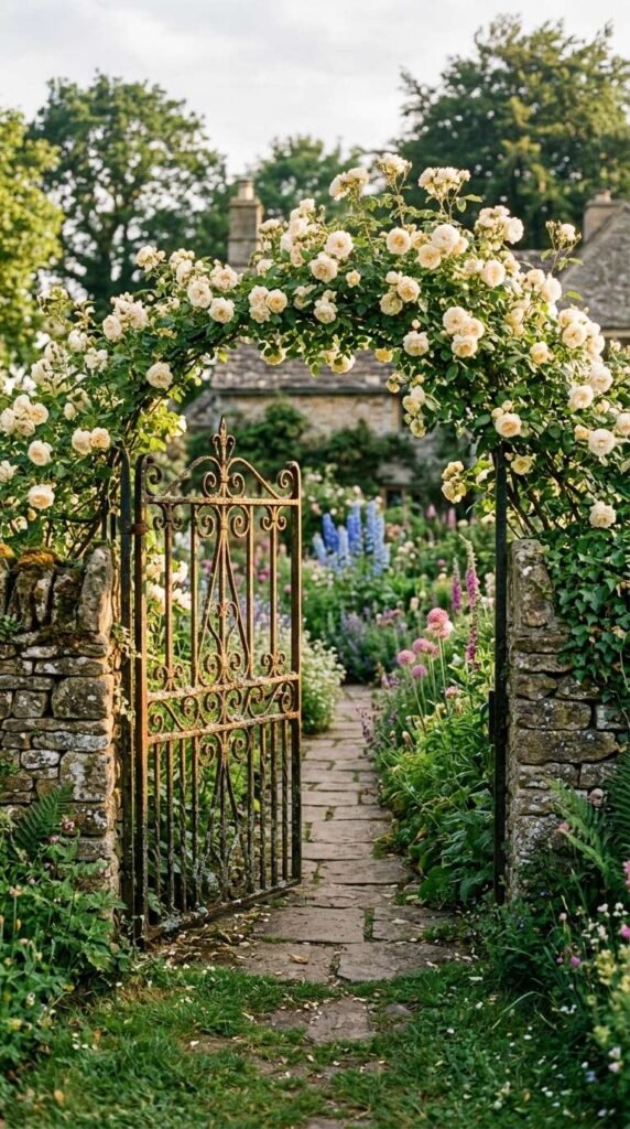 An Antique Garden Gate Entrance That Sets the Whole Sce
