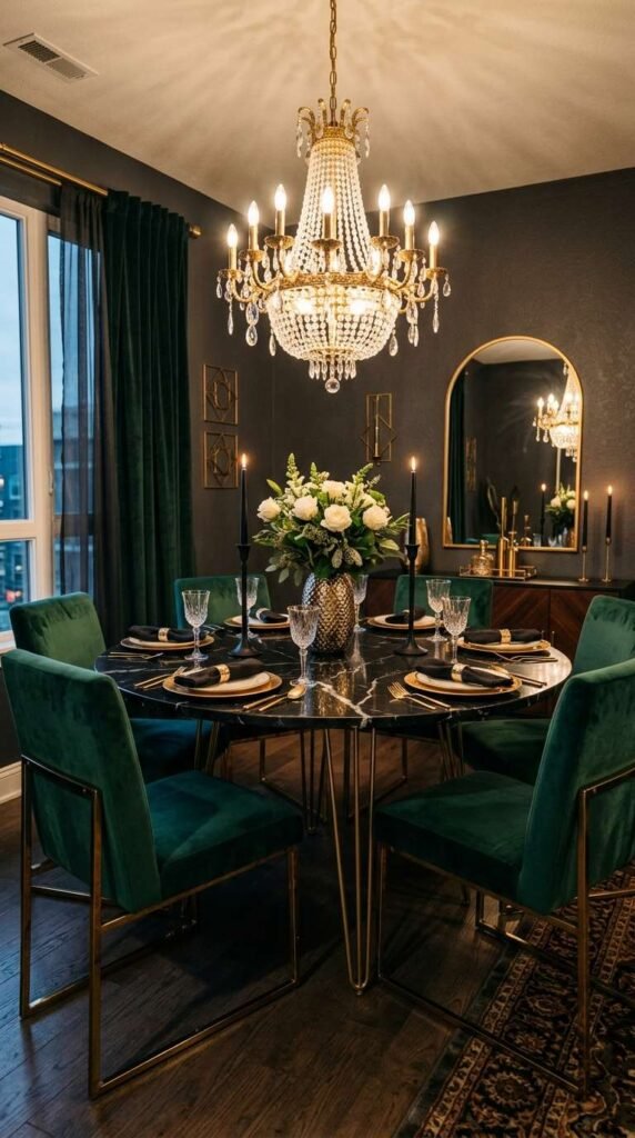Elegant Black and Gold Glam Setup