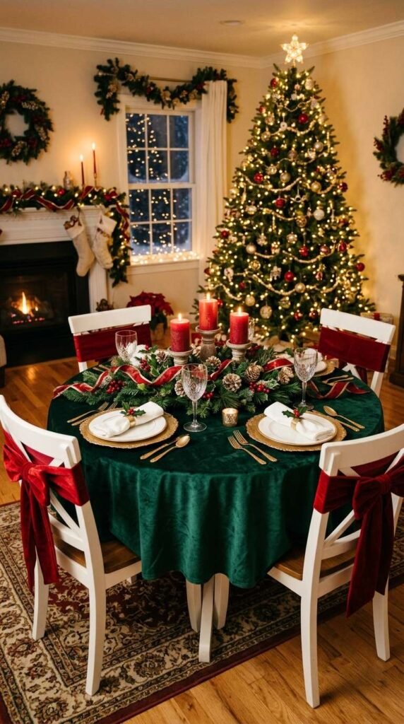 Festive Holiday Christmas Dining Room