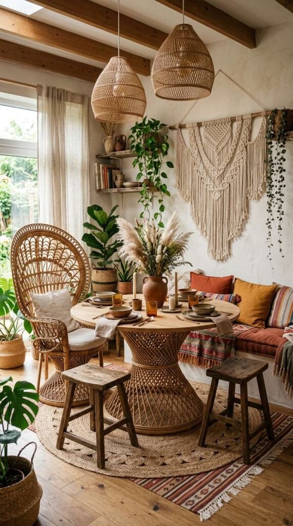 Boho Chic Vibes With Macrame and Rattan