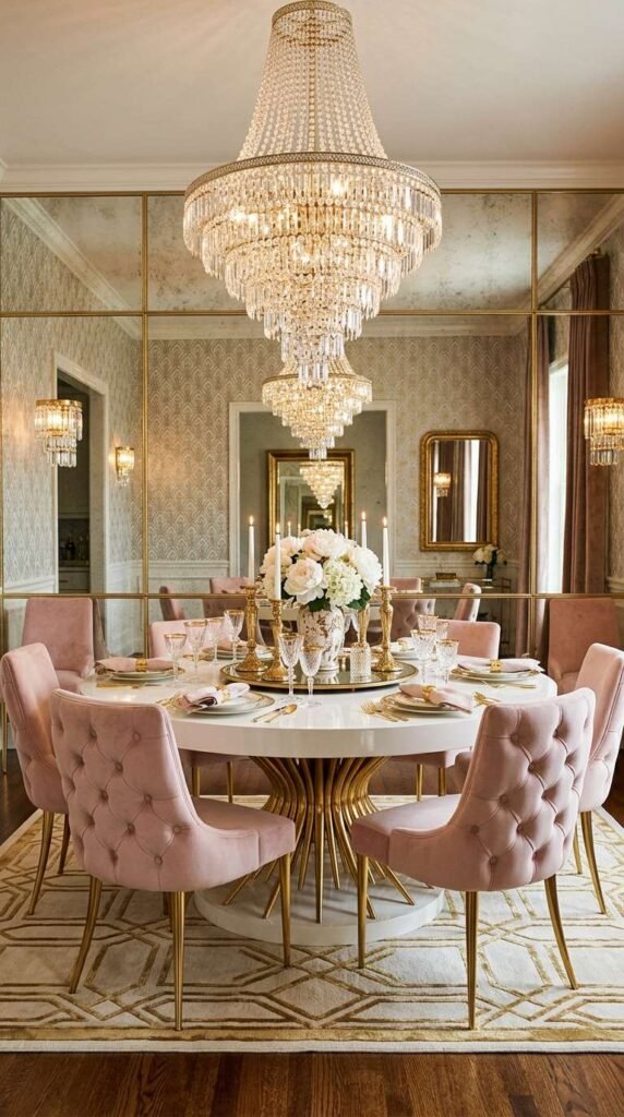 Glamorous Hollywood Regency Dining Room