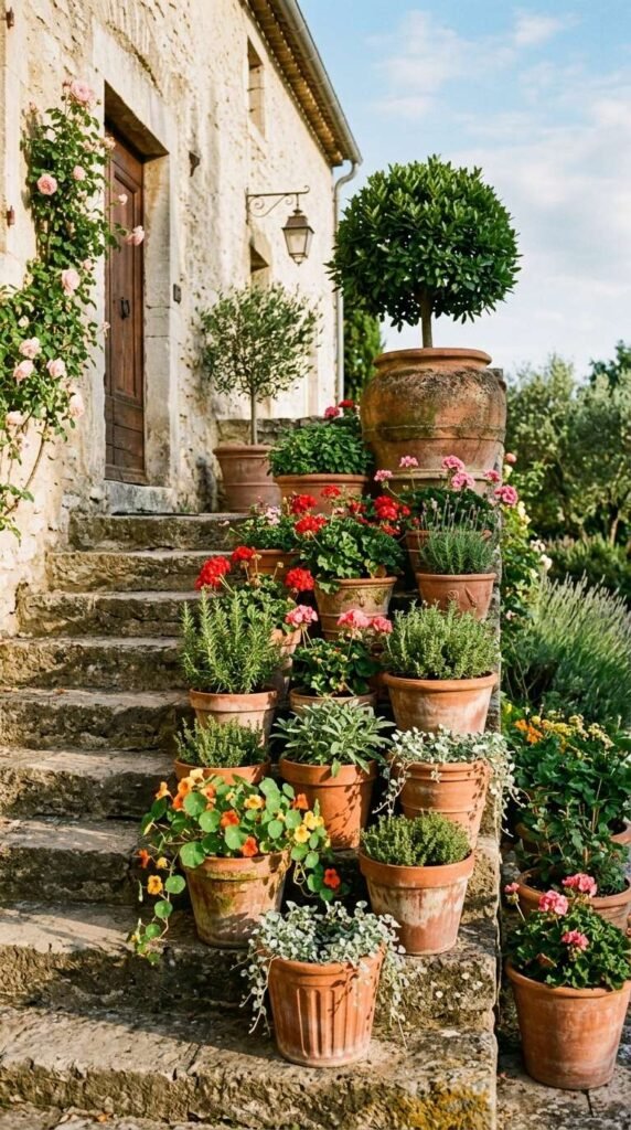 Terra Cotta Pot Clusters for an Earthy Mediterranean Garden Vibe