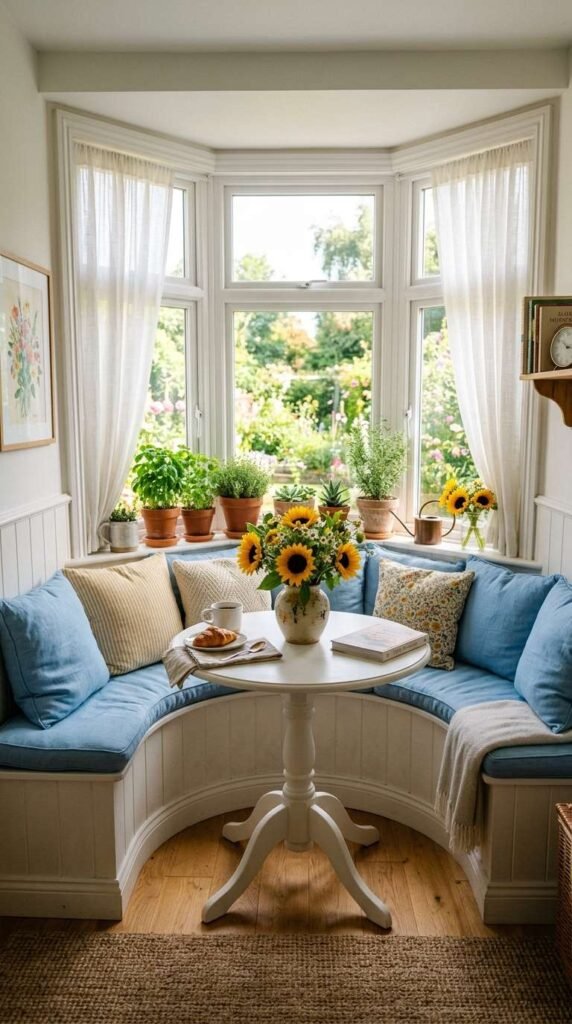 Cozy Breakfast Nook in a Bay Window